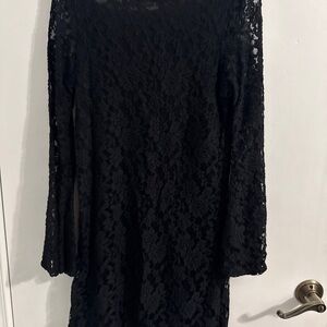 Elan Black Long Sleeve Bateau Sheath Dress